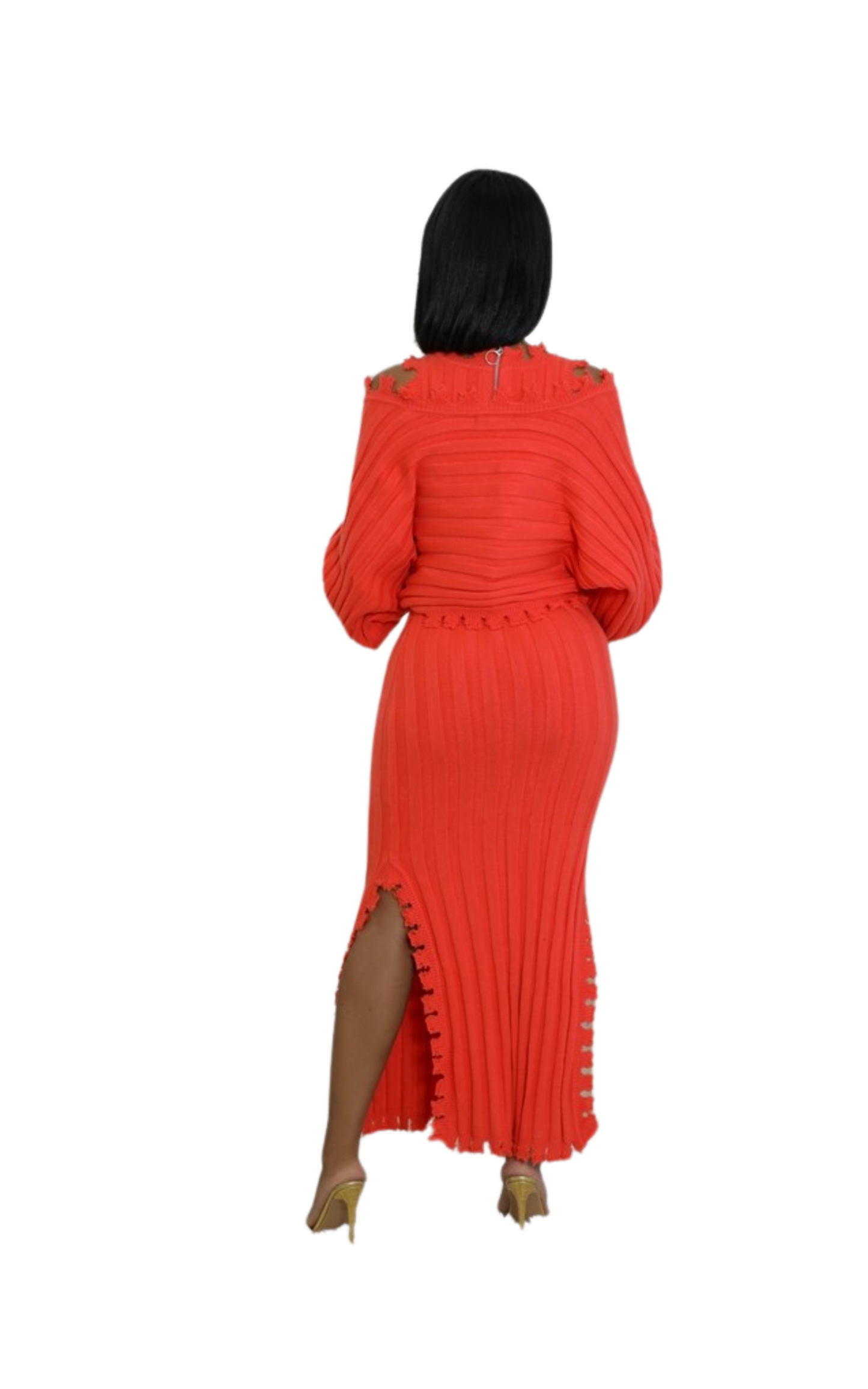 Knit Dress with Crop Cardigan Set