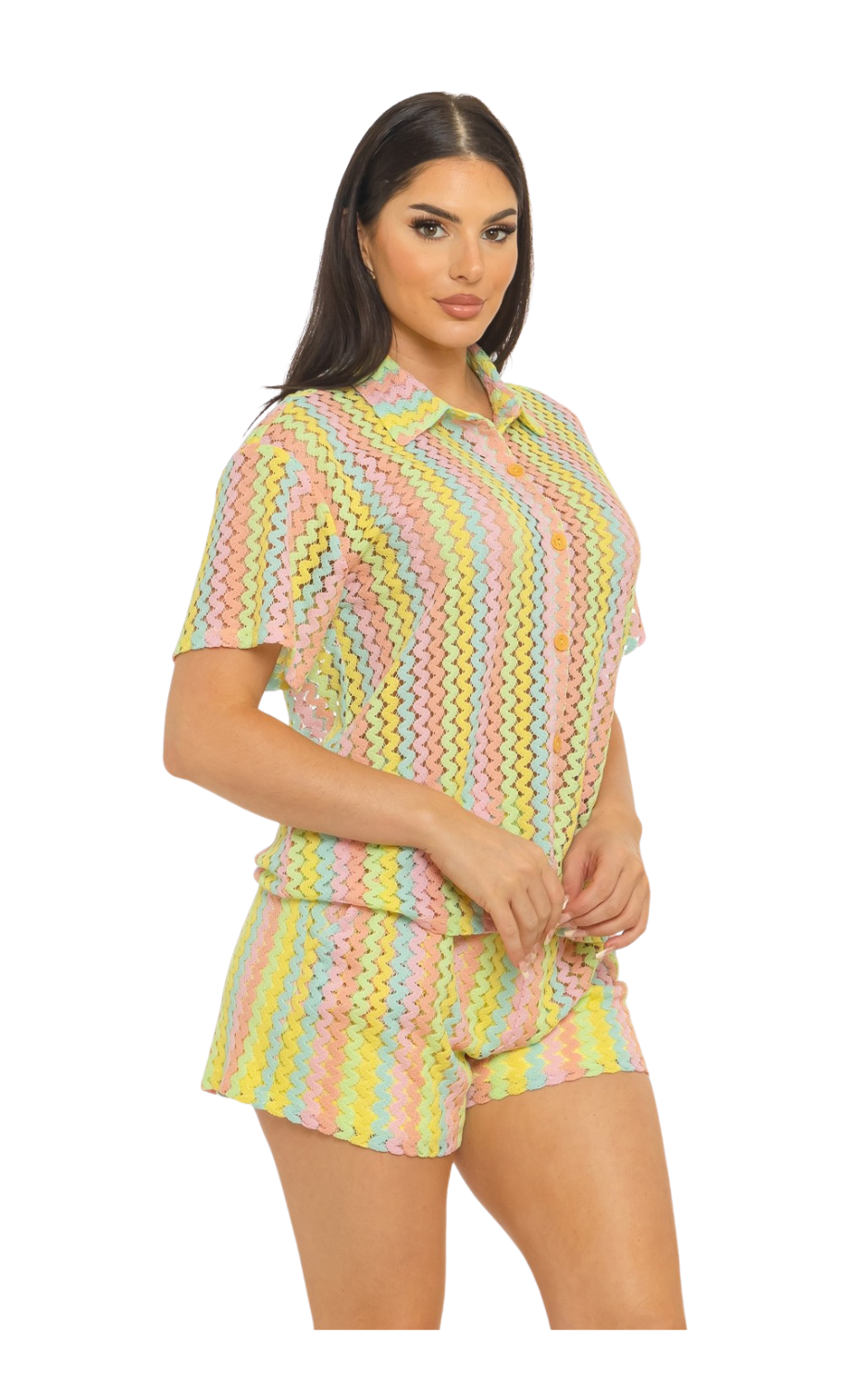 Crochet Top And Shorts Set