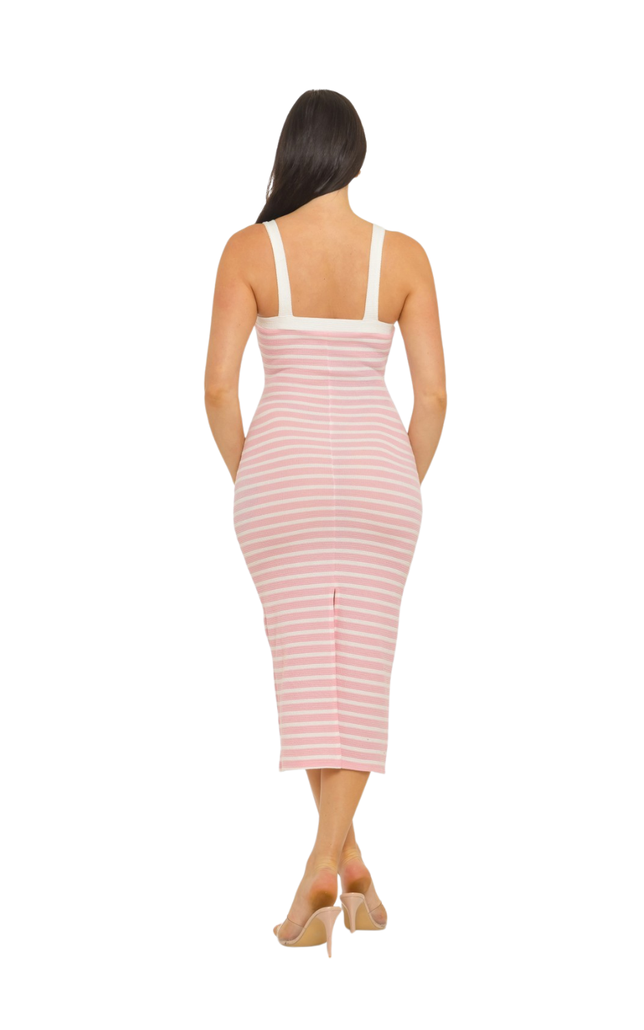 Pink Stripe Midi Dress
