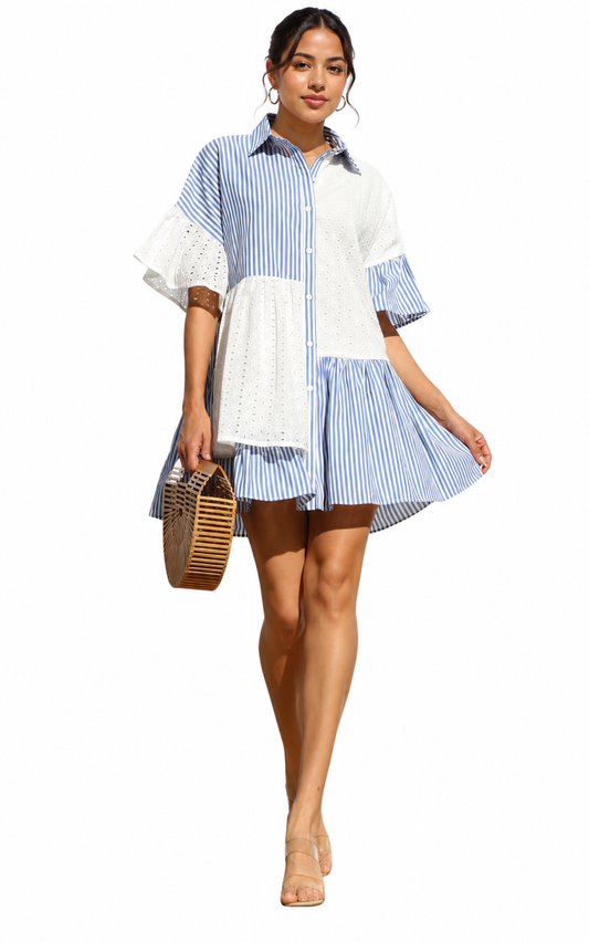 Babydoll Button-Down Dress